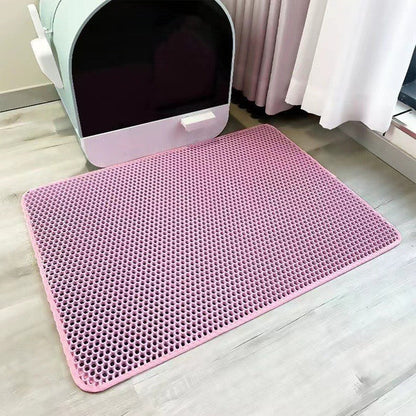 Double-layered Cat Litter Mat (Buy 1 Get 1 Free!) – PawCatch-Pink-12×12 in-Nora Luxe