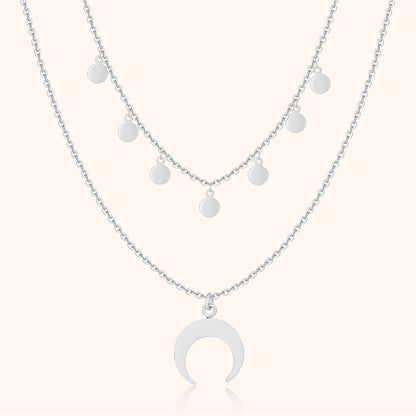 Double Necklace - Luna-Silver-Nora Luxe