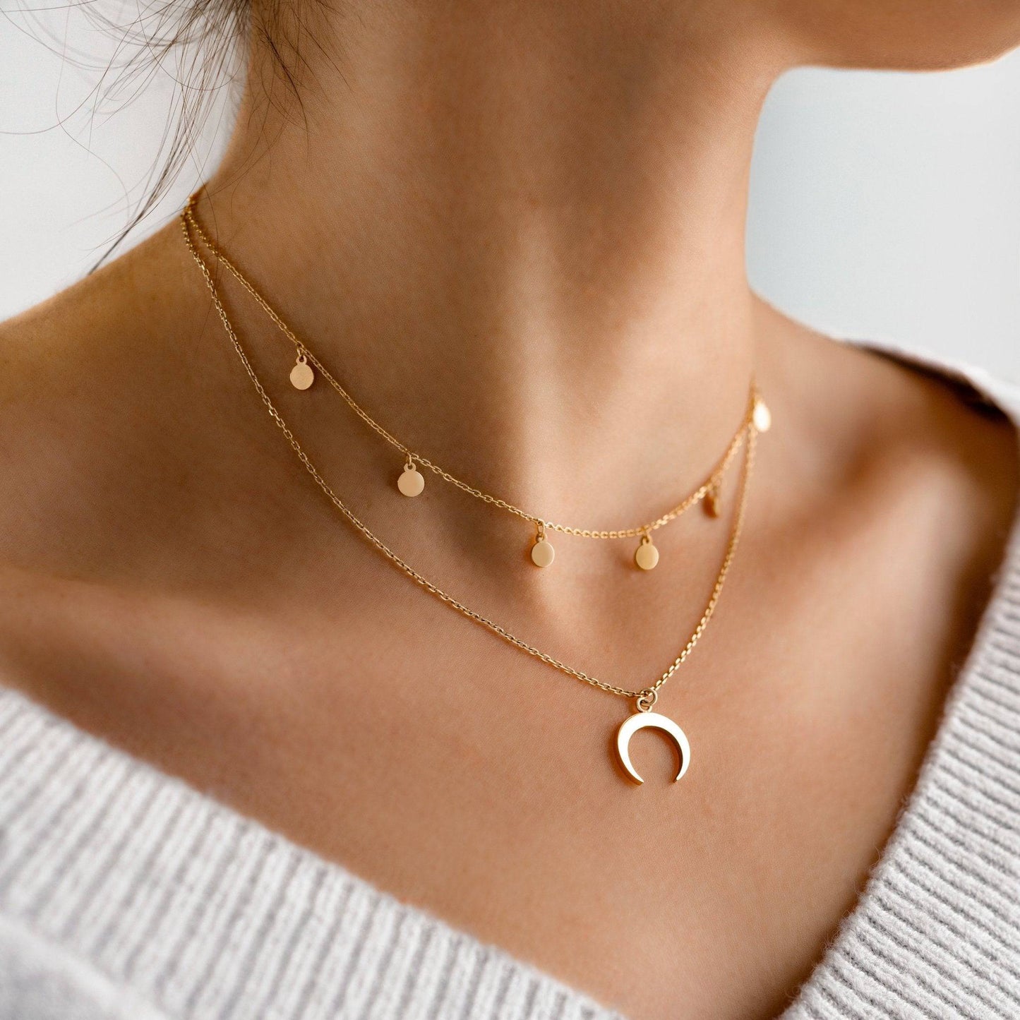 Delicate Chain Double Layer Necklace - Pexav