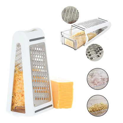 Easy Clean Box Grater with Tray - Pexav