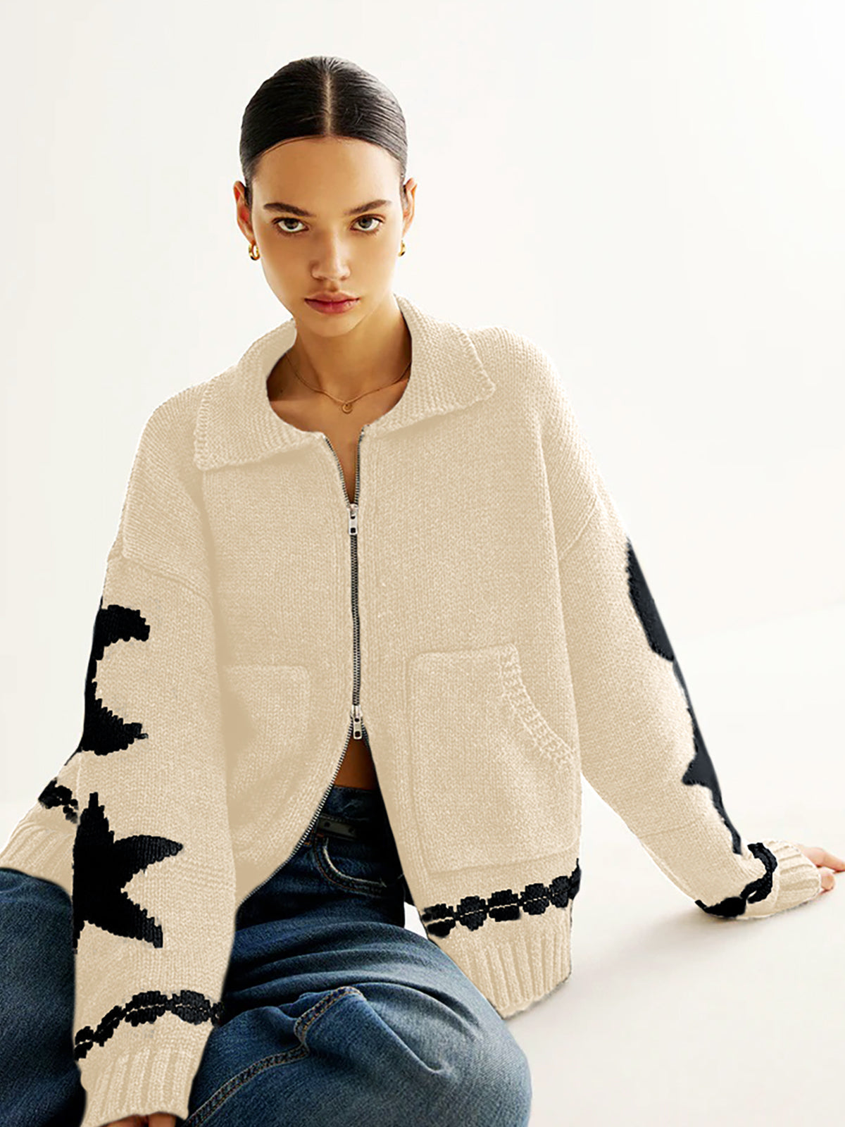 Cozy Dual Zip Pocket Cardigan Sweater