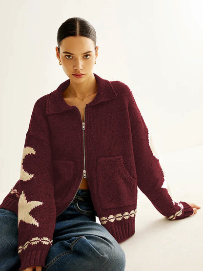 Cozy Dual Zip Pocket Cardigan Sweater