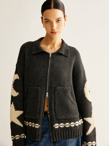 Cozy Dual Zip Pocket Cardigan Sweater