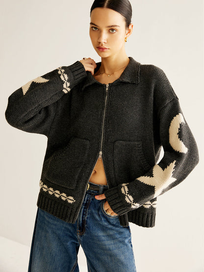 Cozy Dual Zip Pocket Cardigan Sweater