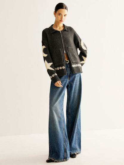 Cozy Dual Zip Pocket Cardigan Sweater