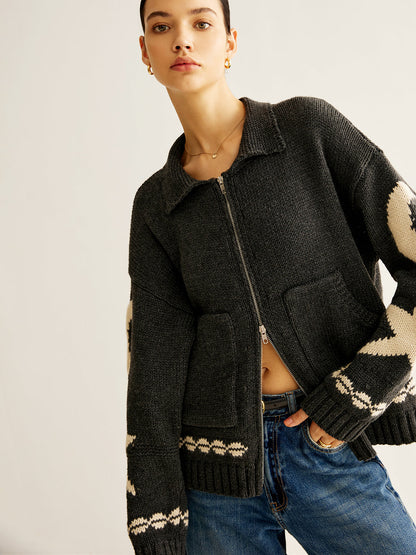 Cozy Dual Zip Pocket Cardigan Sweater