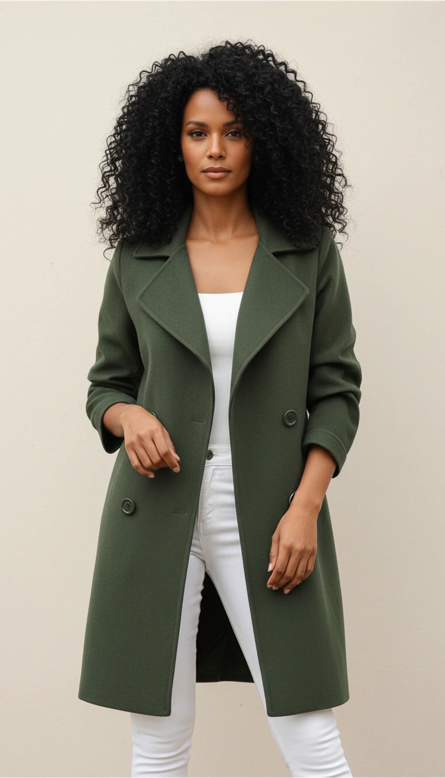 Classic Women's Pea Coat Jacket - Olytrend