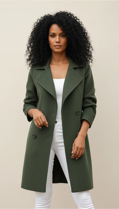 Classic Women's Pea Coat Jacket - Olytrend