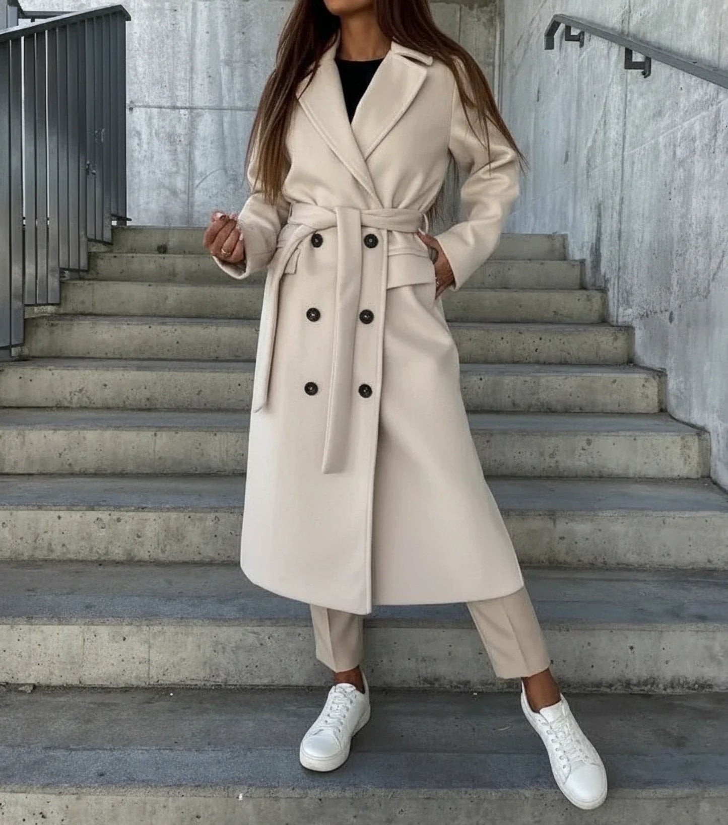 Warm Fitted Ladies Winter Parka Coat