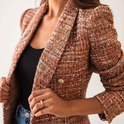 Classic Fit Double Breasted Women's Blazer Jacket