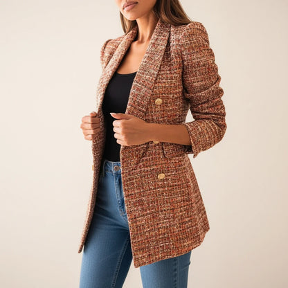 Classic Fit Double Breasted Women's Blazer Jacket - Olytrend