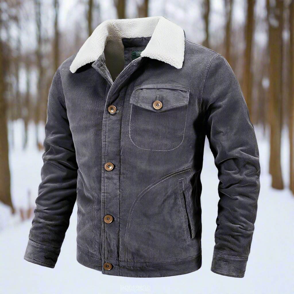 Rugged Corduroy Coat for Men - Warm and Fleece Lined
