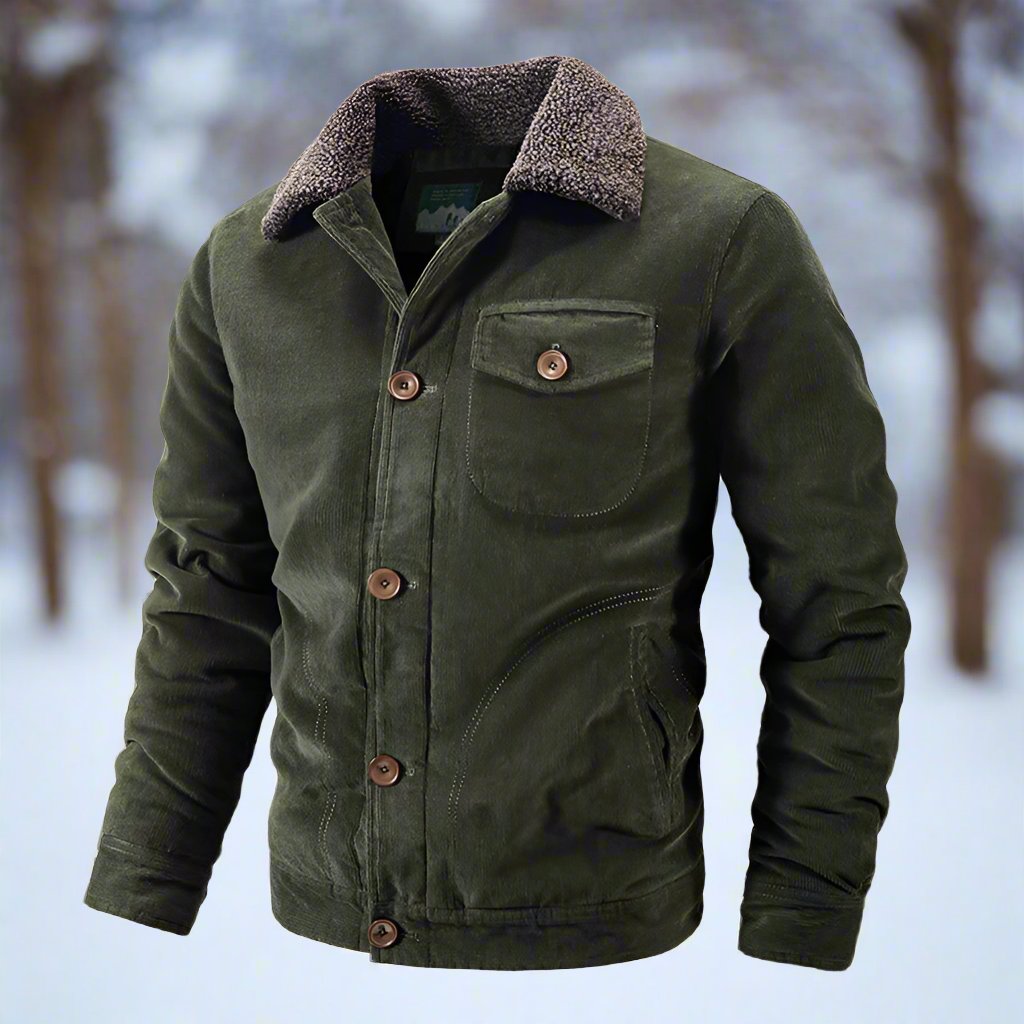 Rugged Corduroy Coat for Men - Warm and Fleece Lined - Nocini
