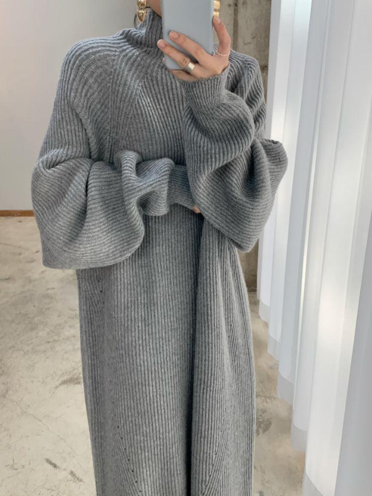 Soft Women's Crew Neck Sweater Dress - Nocini
