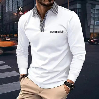 Men's Slim Fit Polo Shirt Classic Checked Style