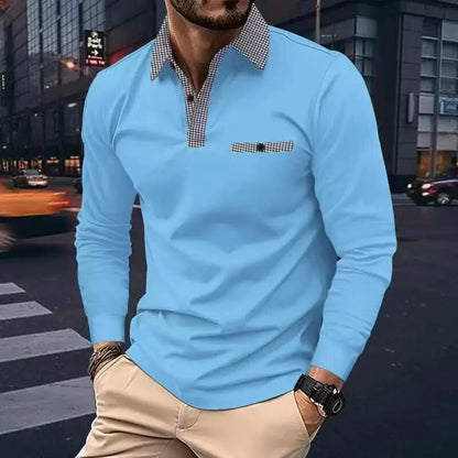 Men's Slim Fit Polo Shirt Classic Checked Style