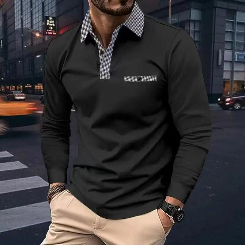 Men's Slim Fit Polo Shirt Classic Checked Style