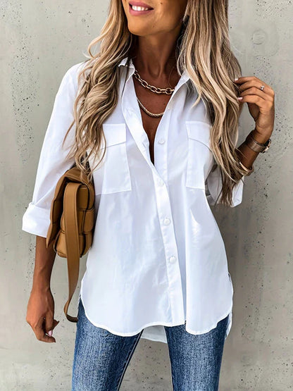 Classic Fit Women's Casual Button Blouse