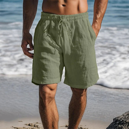 Men Cotton Summer Look Lightweight Linen Shorts-The British Gentlemen