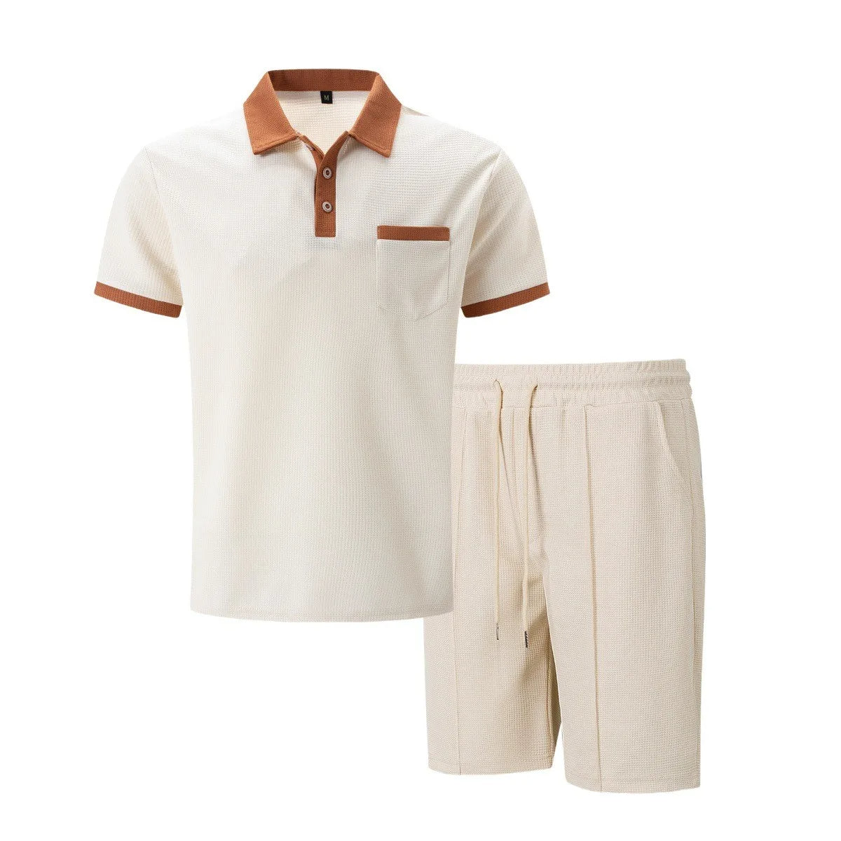 Classic Cotton Polo Shorts Set for Men