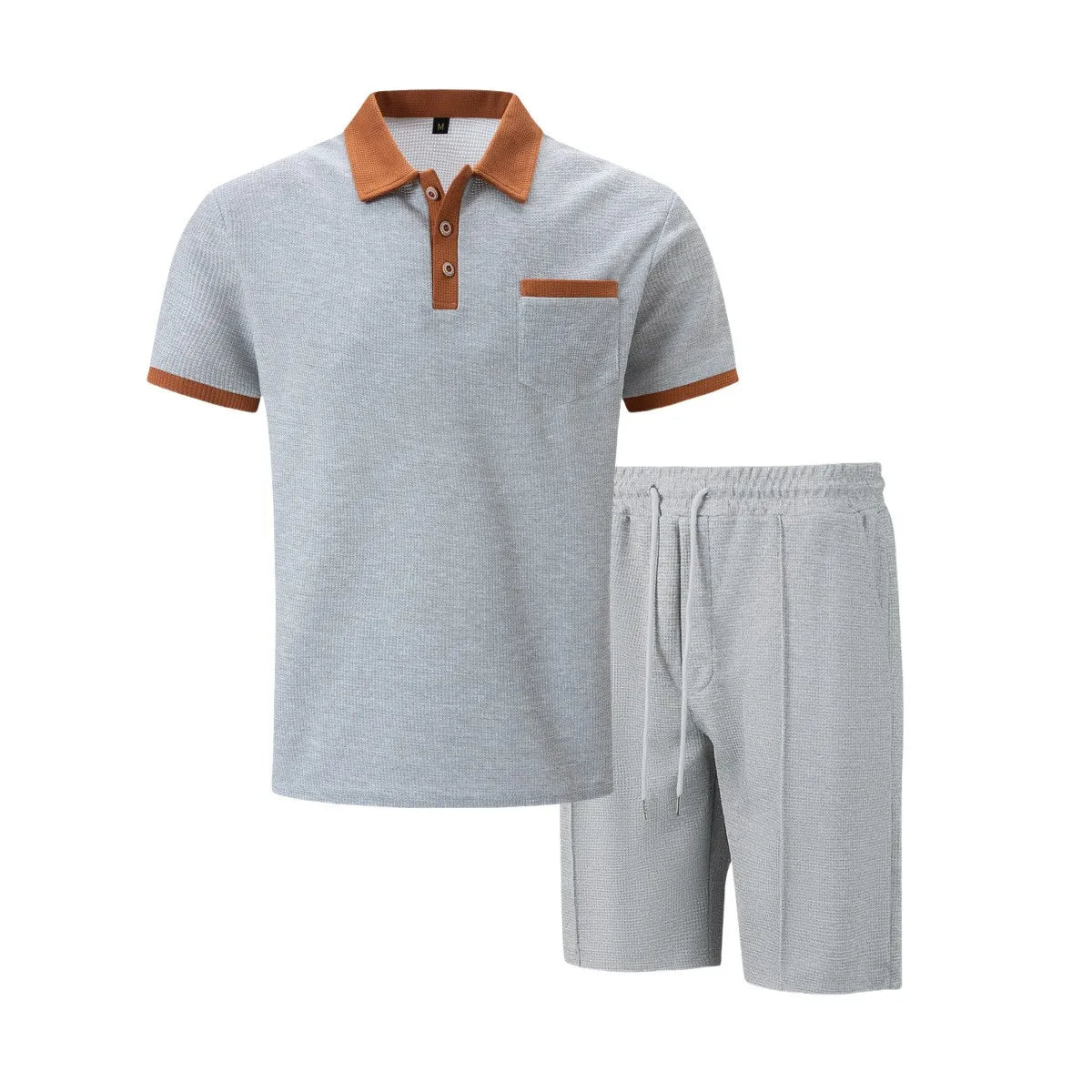 Classic Cotton Polo Shorts Set for Men