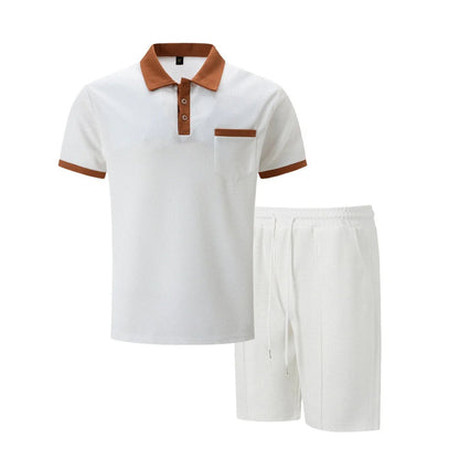 Classic Cotton Polo Shorts Set for Men