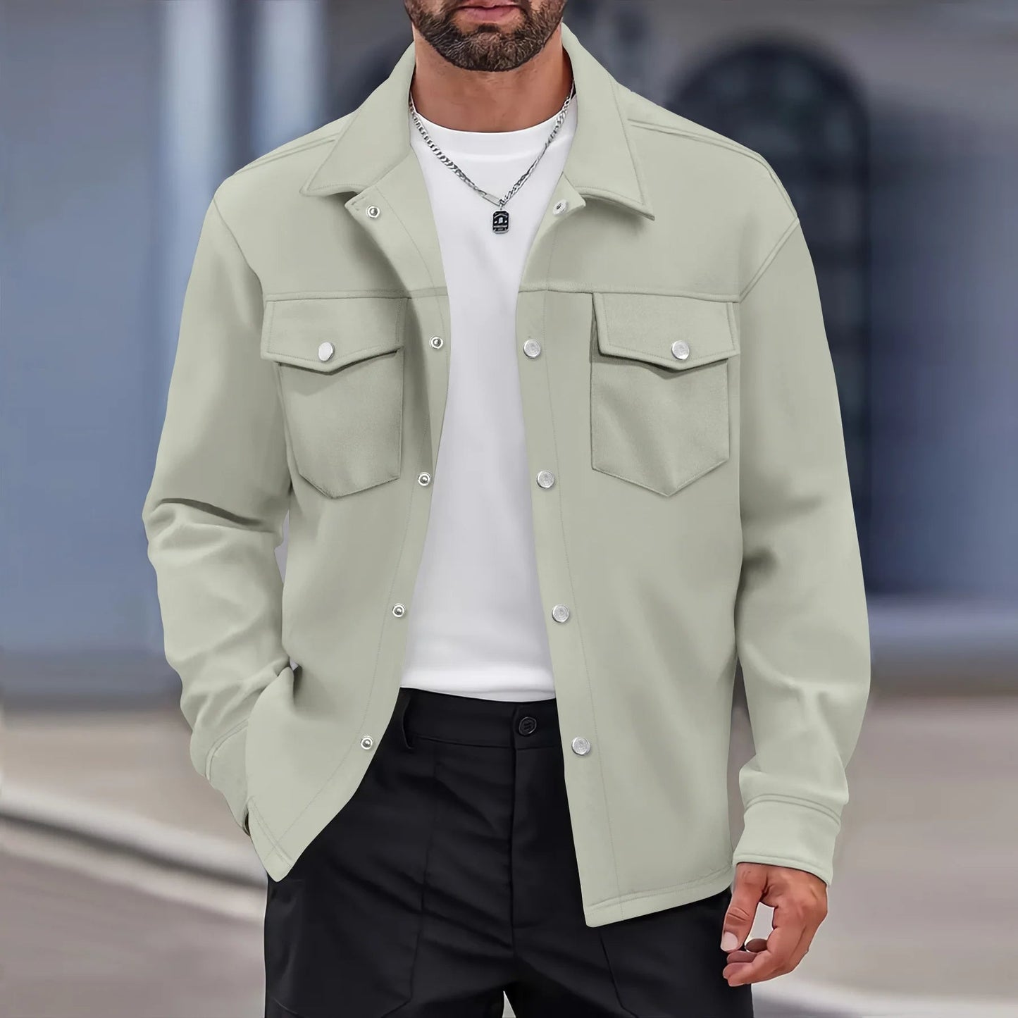 Slim Fit Men's Shirt Jacket