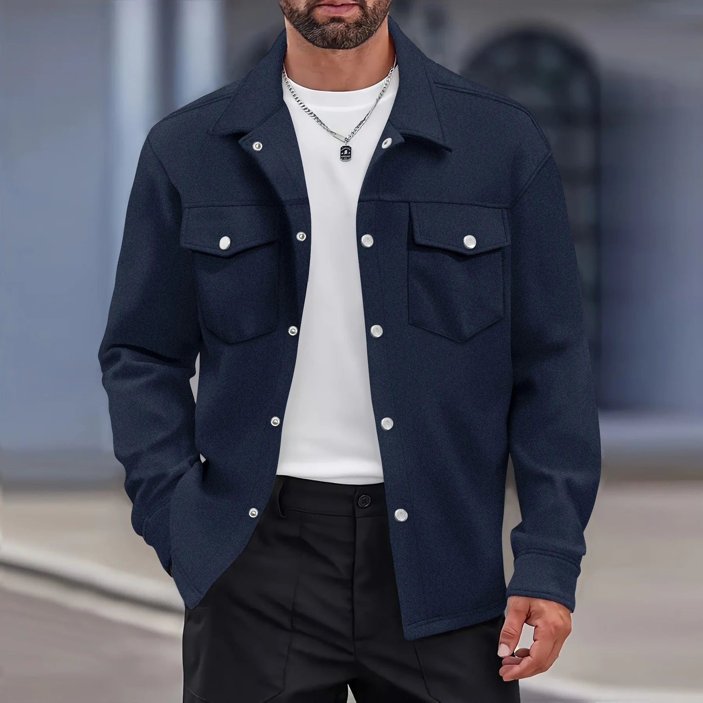 Slim Fit Men's Shirt Jacket