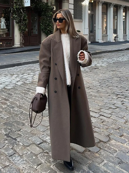 Classic Oversized Wool Trench Coat for Women