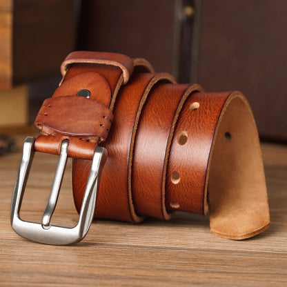 Genuine Leather Belt - Premium Quality Cowboy Style