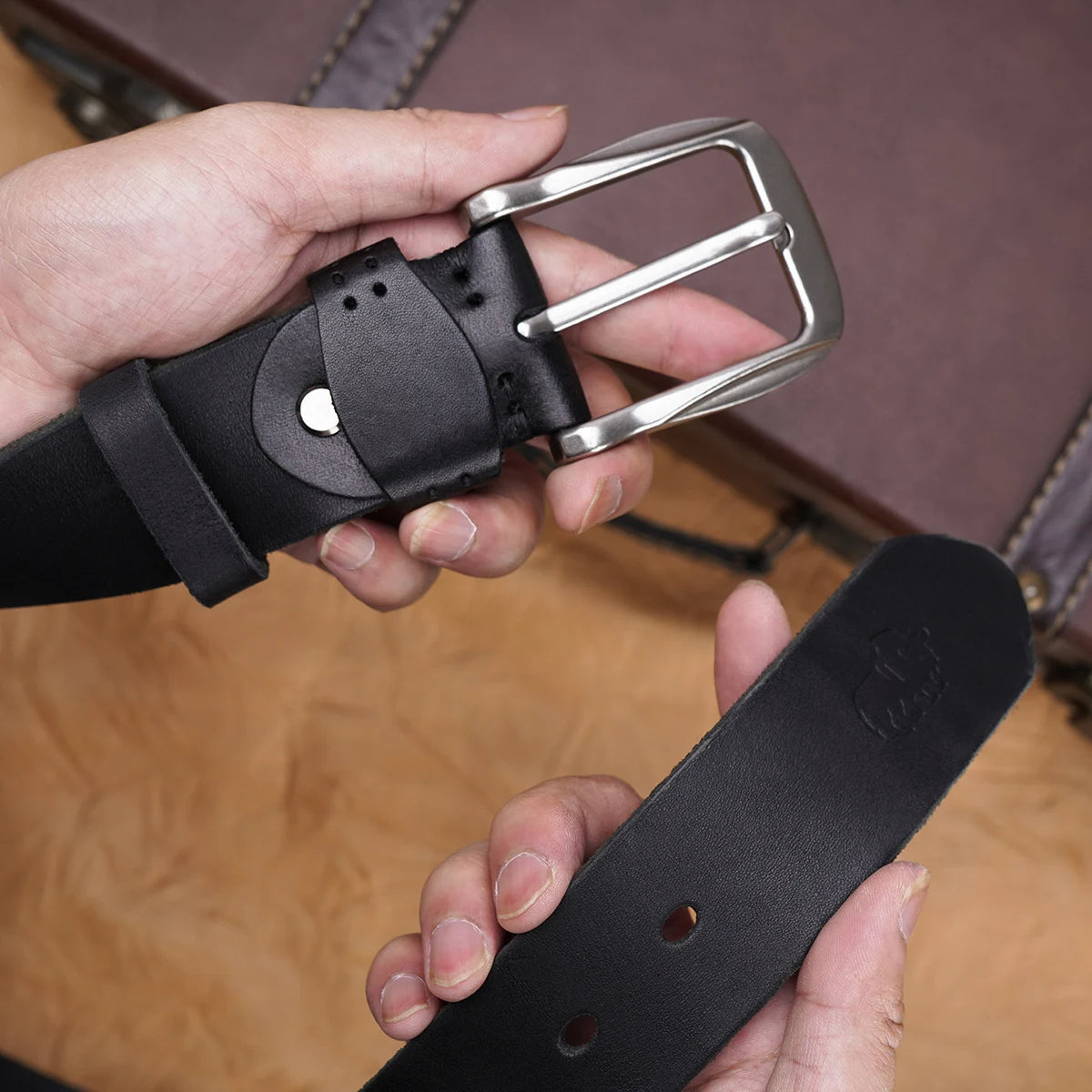 Genuine Leather Belt - Premium Quality Cowboy Style