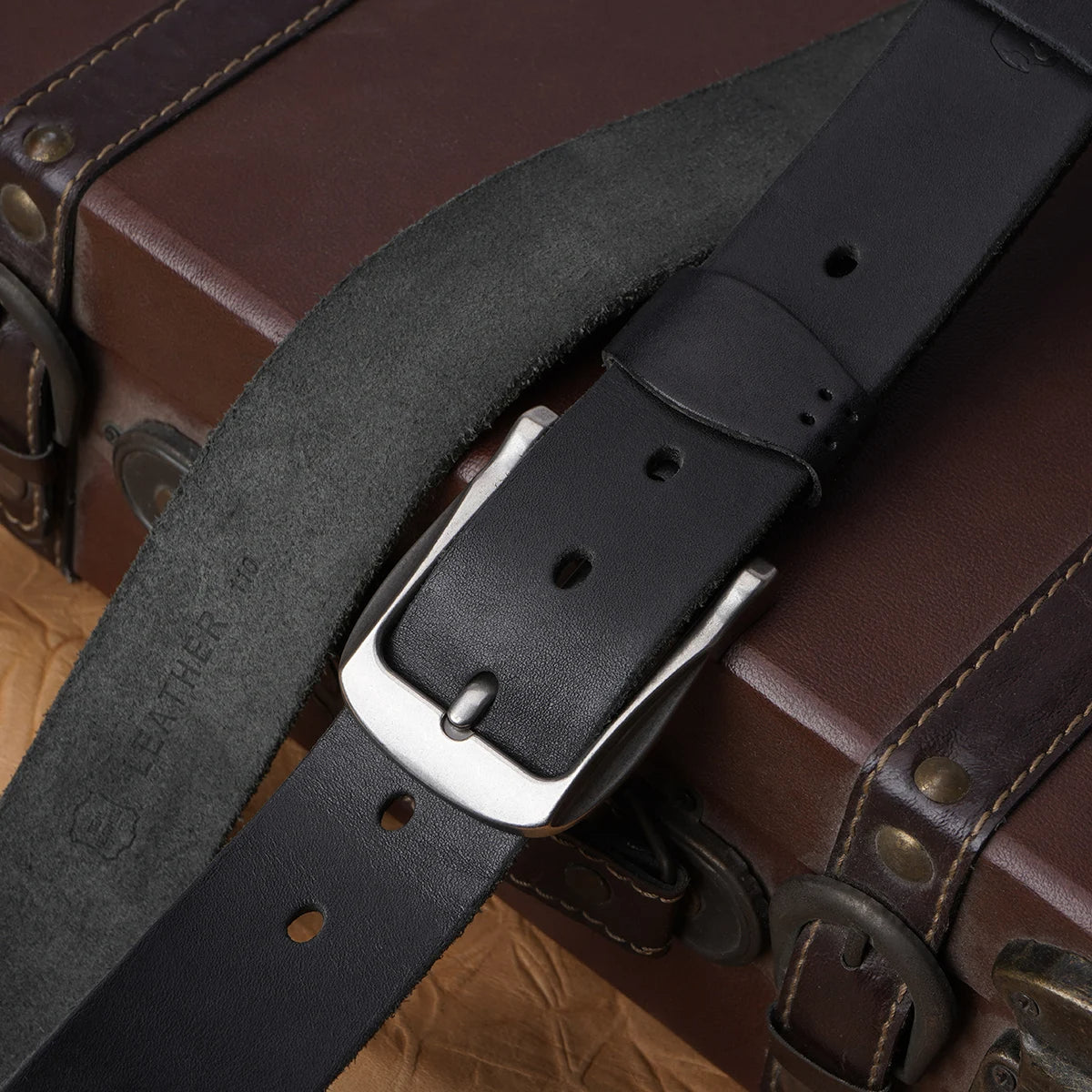 Genuine Leather Belt - Premium Quality Cowboy Style