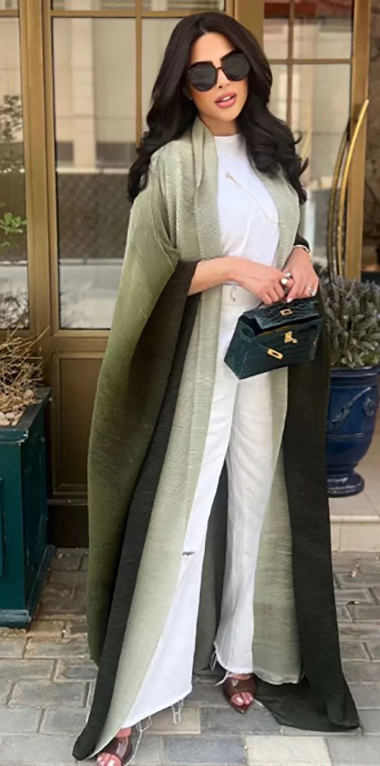 Large Women's Pleated Trench Coat with Shawl Collar