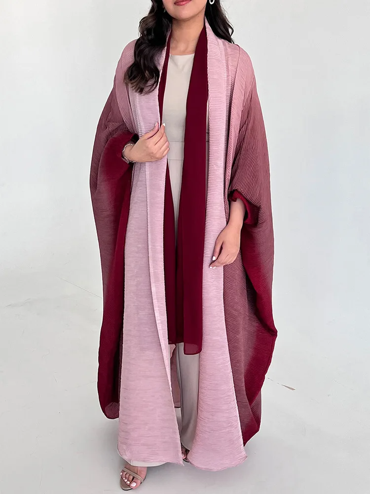 Large Women's Pleated Trench Coat with Shawl Collar