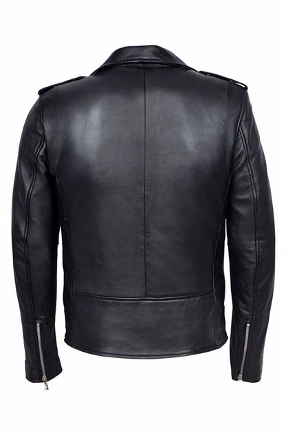 Rugged Brown Biker Leather Jacket