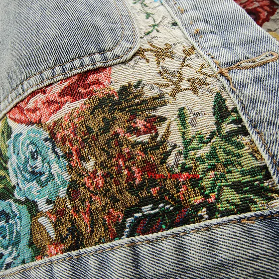 Ladies Vintage Flower Jeans Jacket