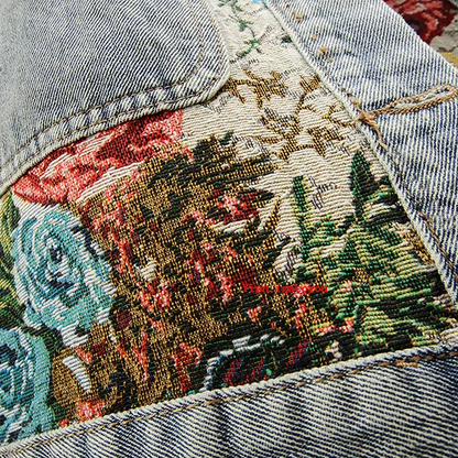 Ladies Vintage Flower Jeans Jacket