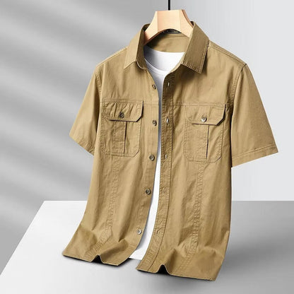 Men's Casual Short Sleeve Work Shirt