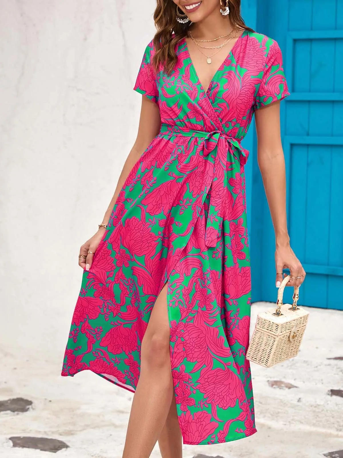 Ladies' Pretty Floral Sleeveless Midi Dress