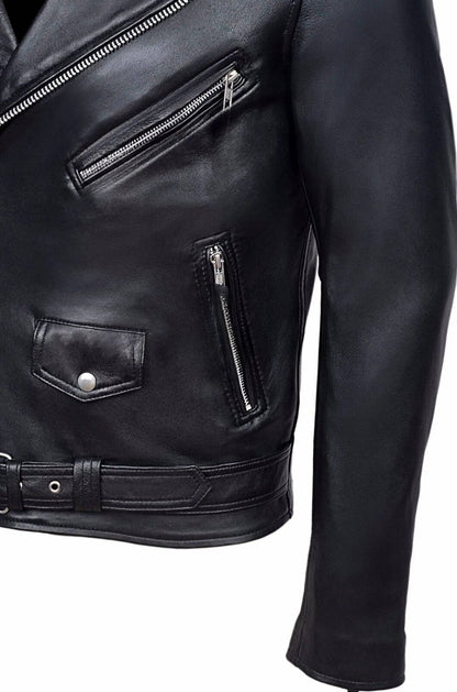 Rugged Brown Biker Leather Jacket
