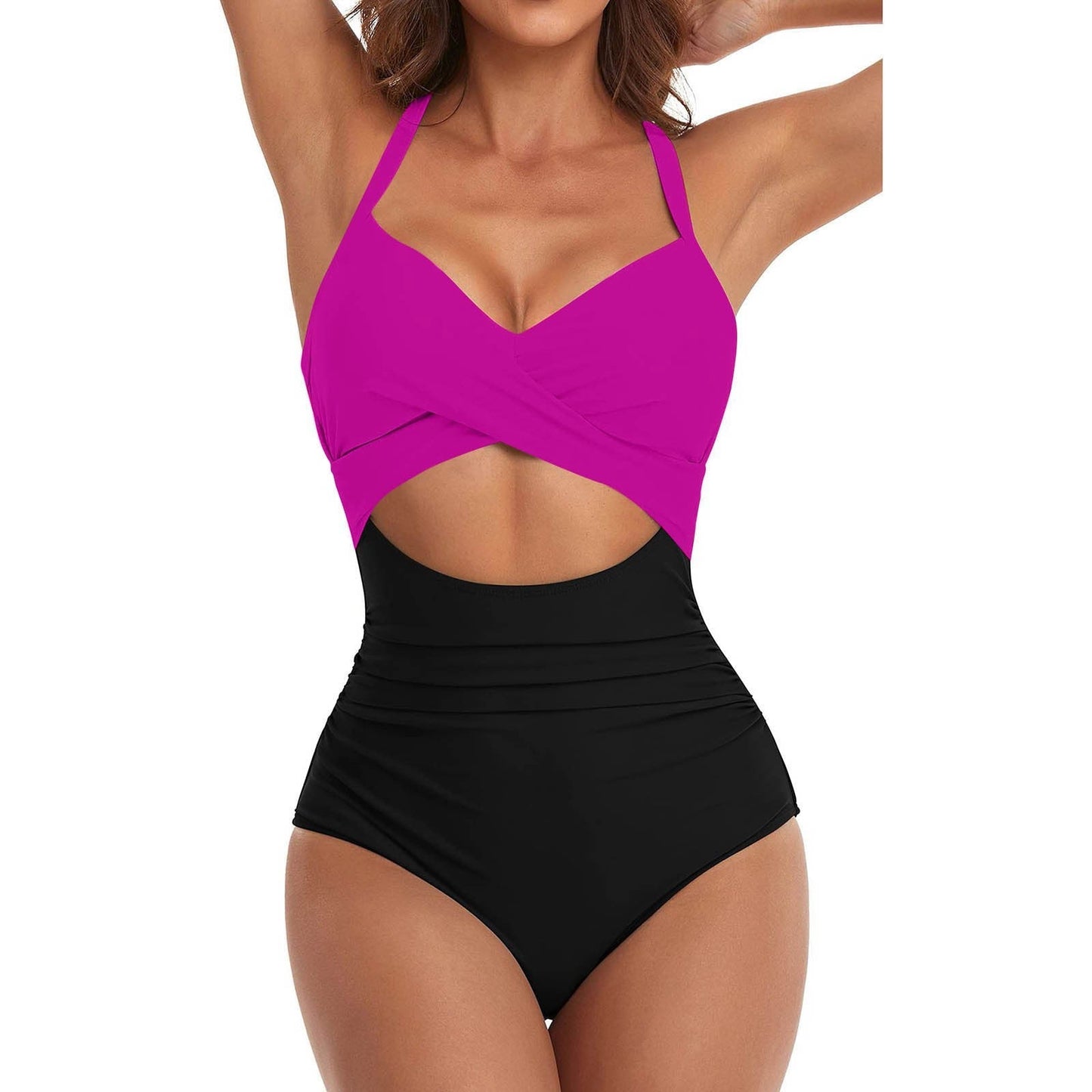 Women's Slimming Swimsuit with Padded Halter Neck Top