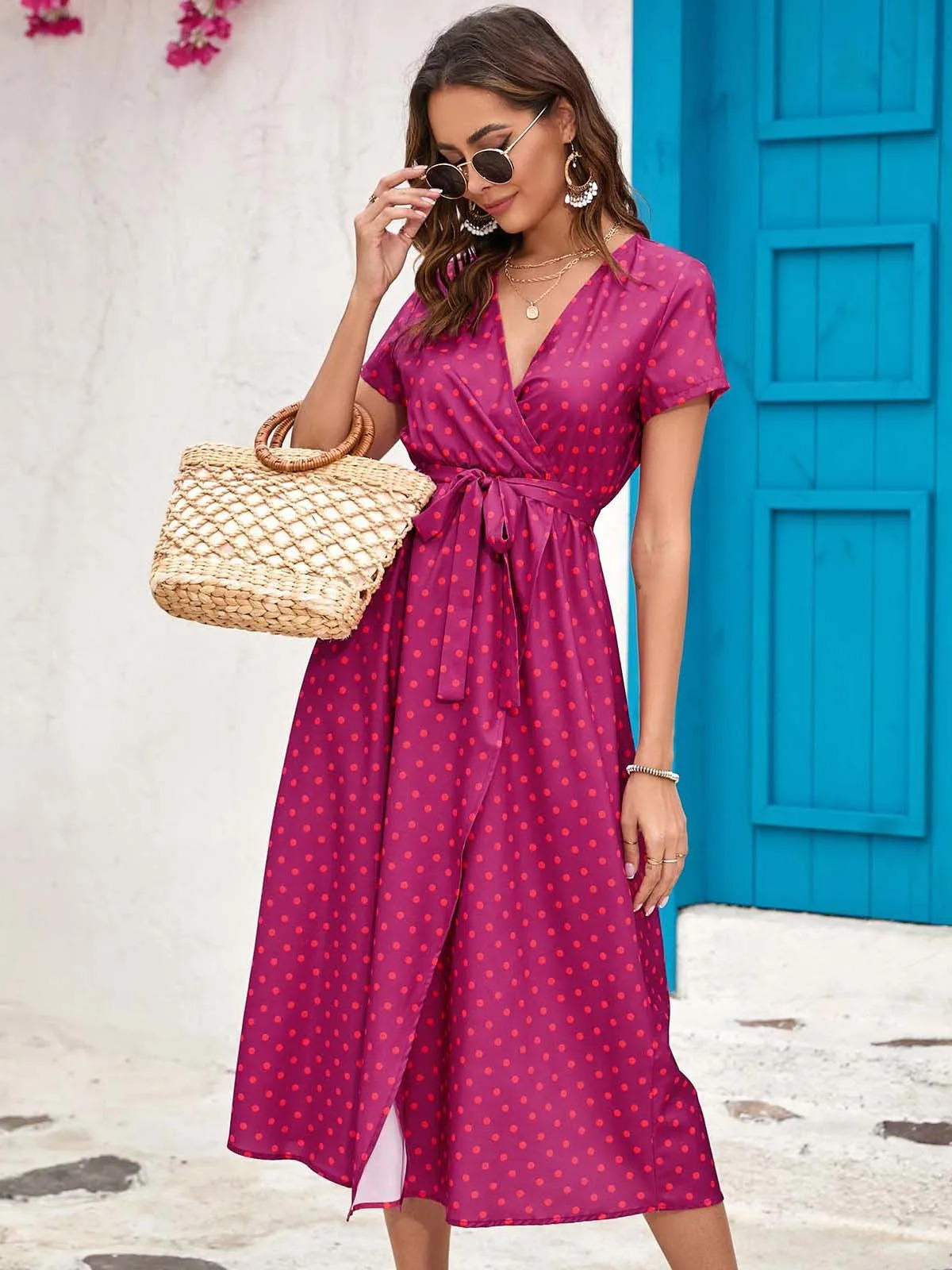 Ladies' Pretty Floral Sleeveless Midi Dress