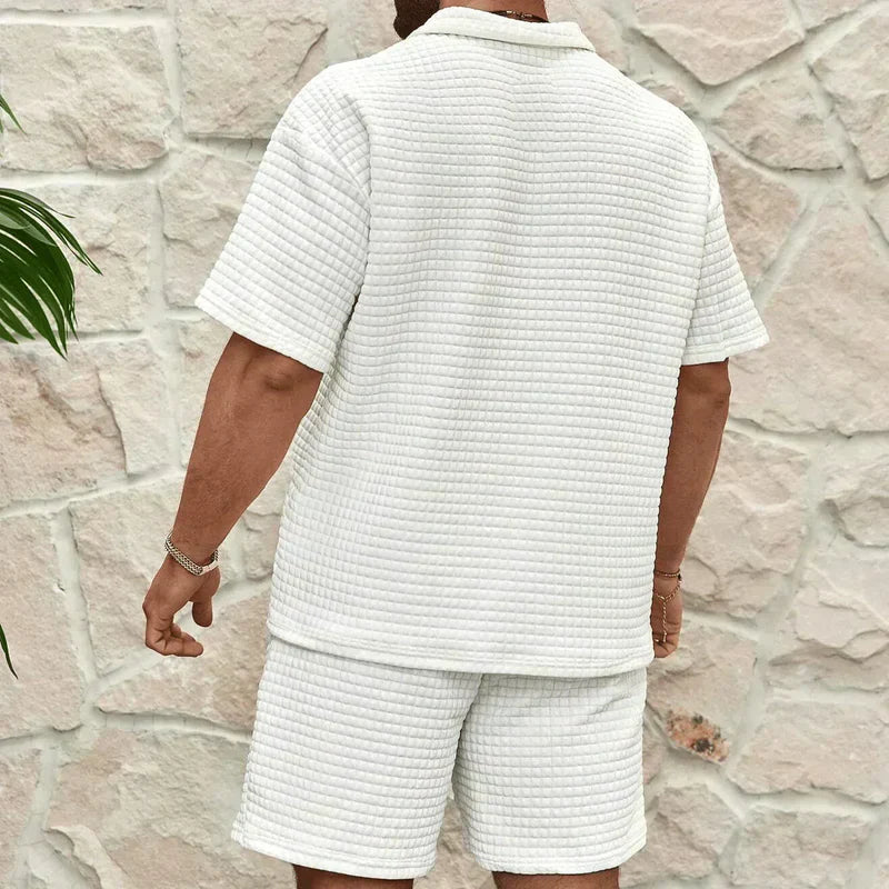 Casual Polo Shirt and Shorts Set for Men