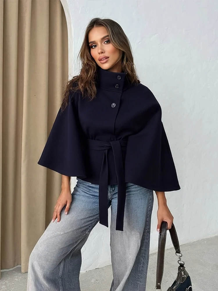 Warm Wool Oversized Cape Coat - Nocini