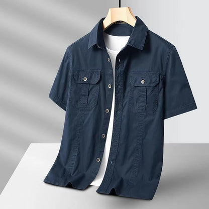 Men's Casual Short Sleeve Work Shirt