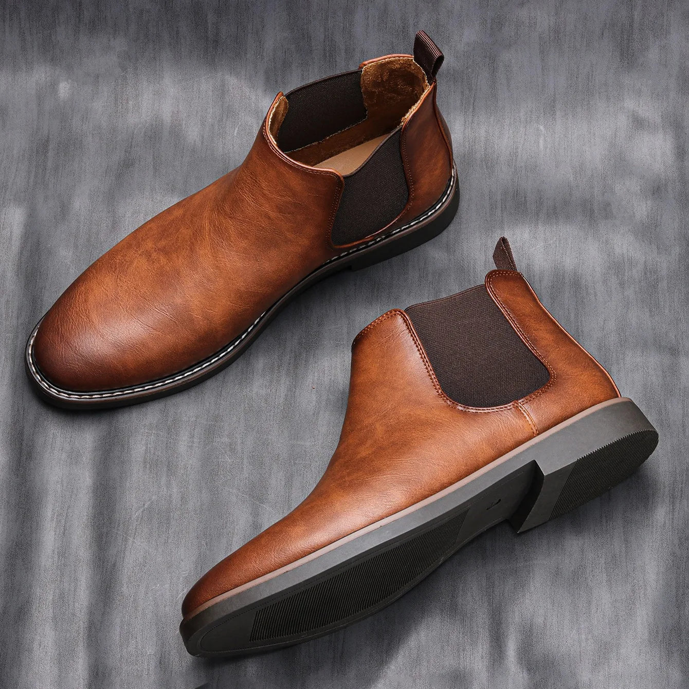 Traditional Men's Genuine Leather Chelsea Boots