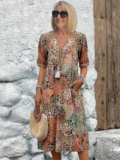 Vibrant Knee Length Party Dress