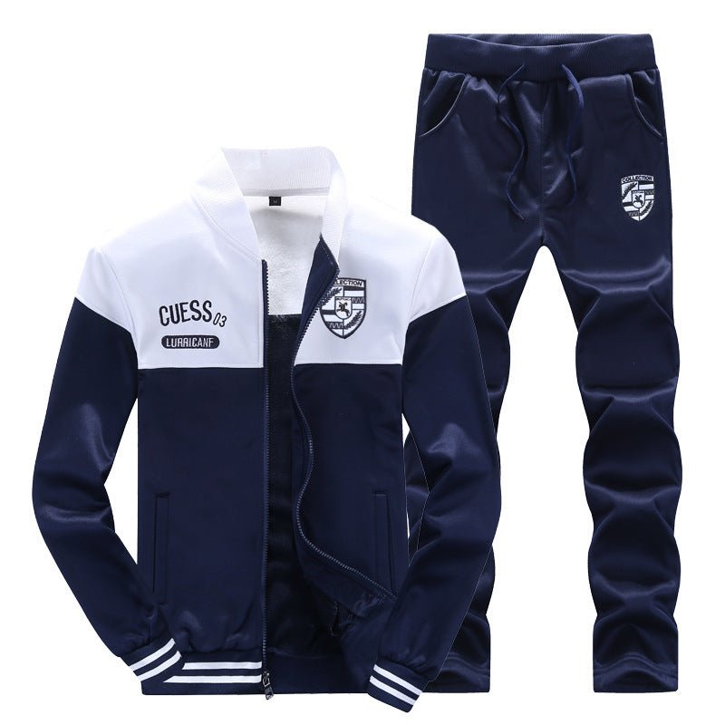 Athletic Mens Sports Tracksuit White Blue