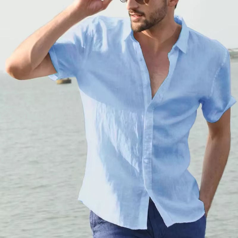 Comfortable Men's Casual Linen Shirt - Pexav