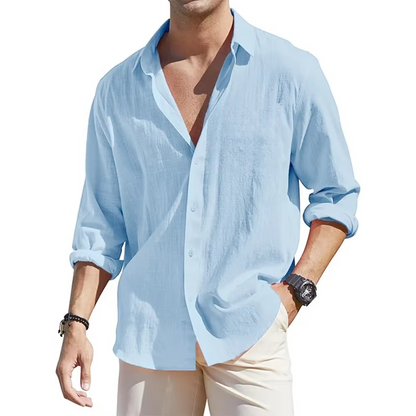 Classic Fit Linen Dress Shirts for Men